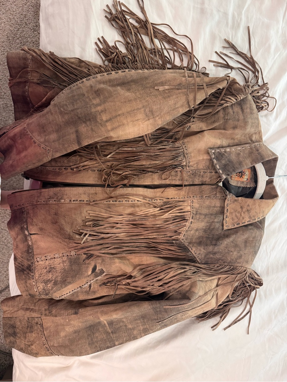Western Fringe Suede Jacket - Brown - Picture 4 of 4